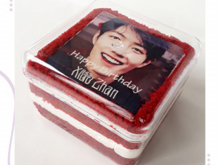 Cake in Box Red velvet Print Edible